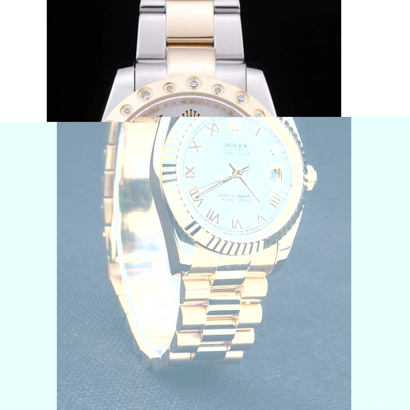 Aaa replica watch Dial Rolex Diamond Bezel Datejust 7464 White 0727